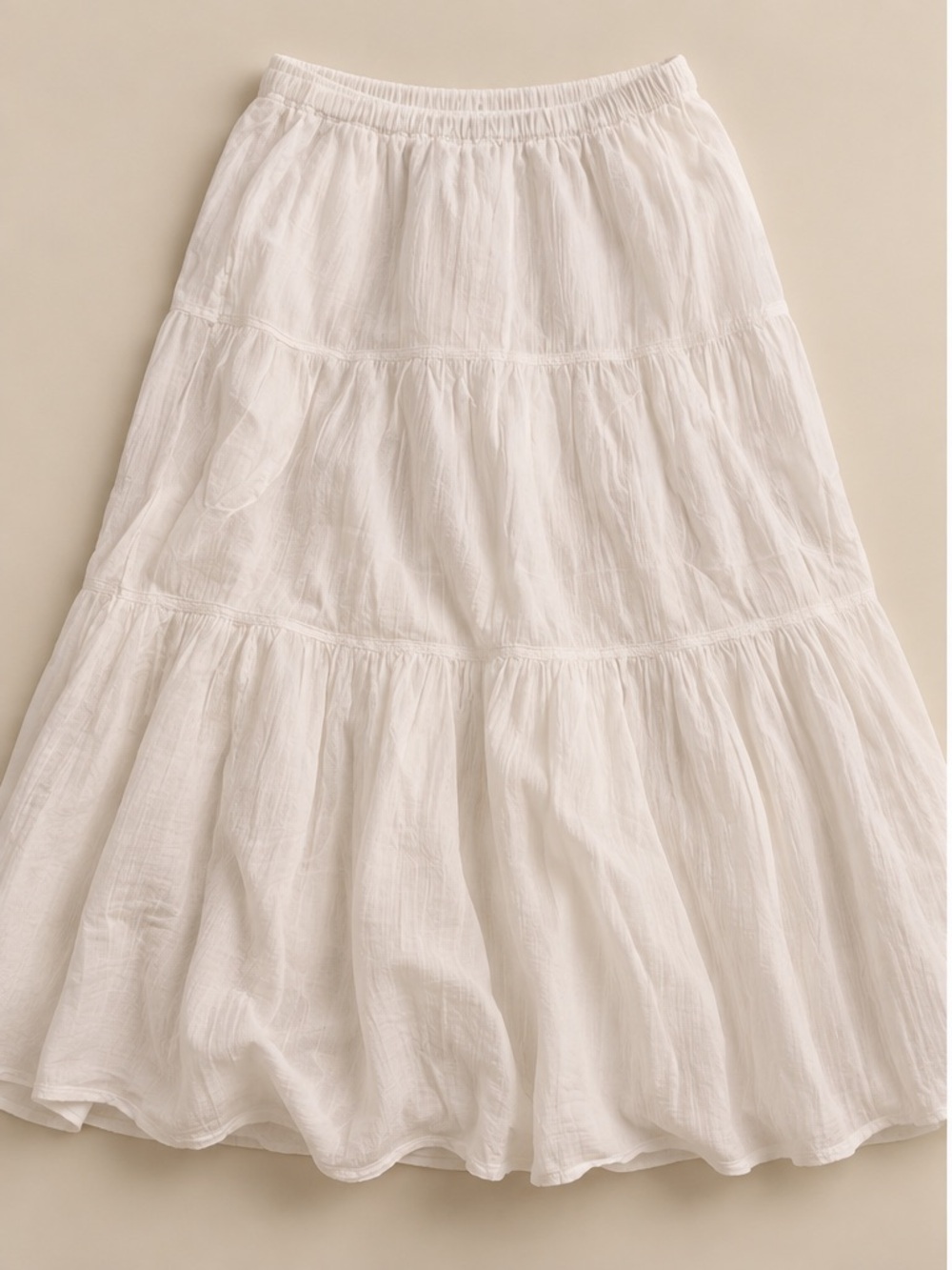 White Tiered Maxi Skirt - Women